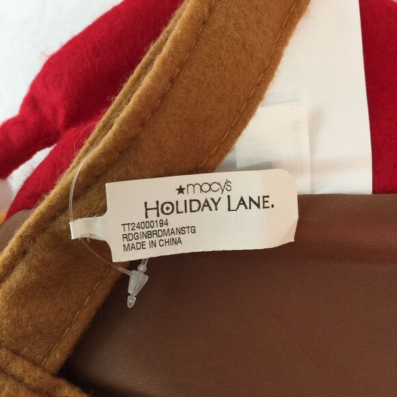 Macys Holiday Lane Gingerbread Man Christmas Stockings Sparkle Sequins NWT - Picture 7 of 8